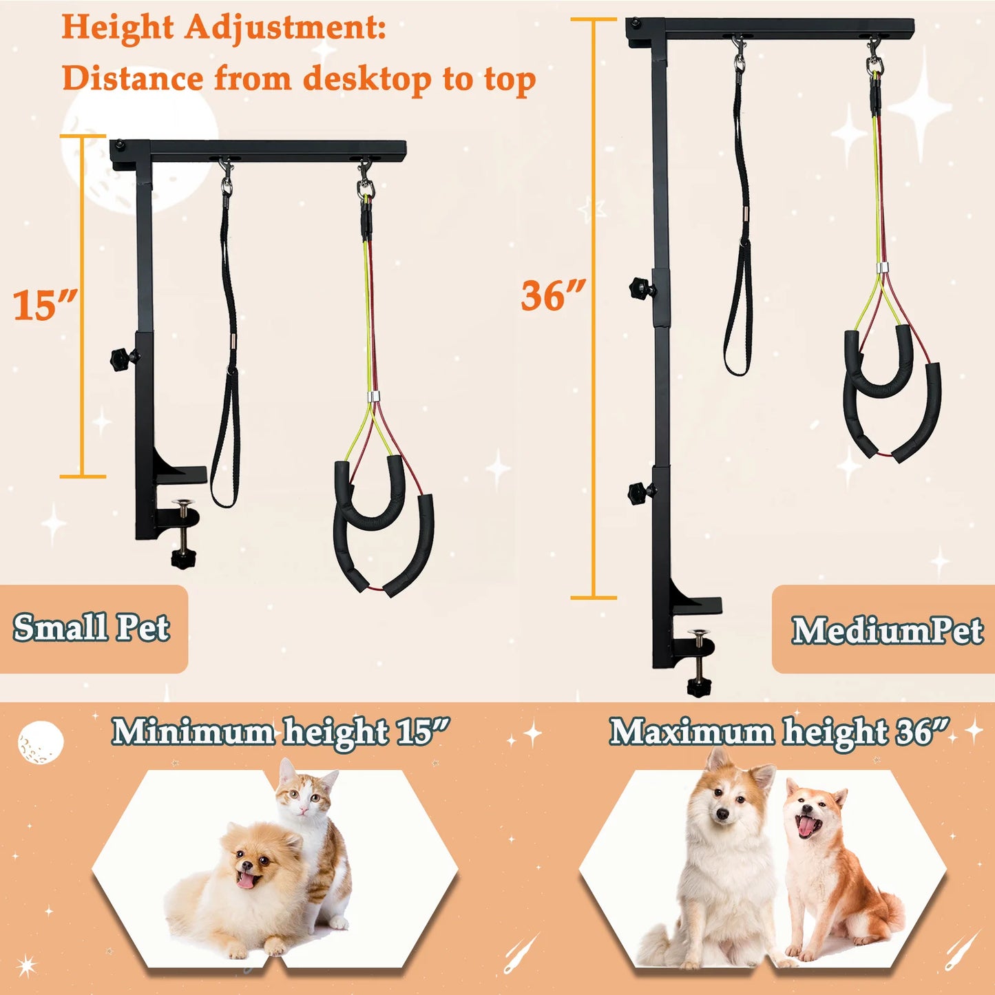 Height Adjustable Grooming Table Arm Small And Medium Dogs