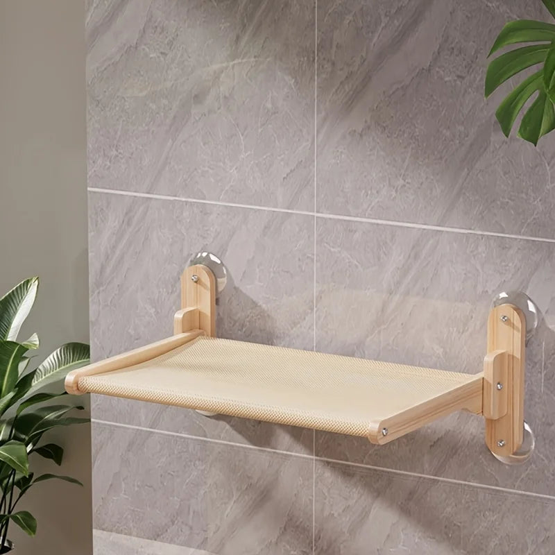 Solid Wood Cat Window Hammock Balcony Bed With Suction Cup