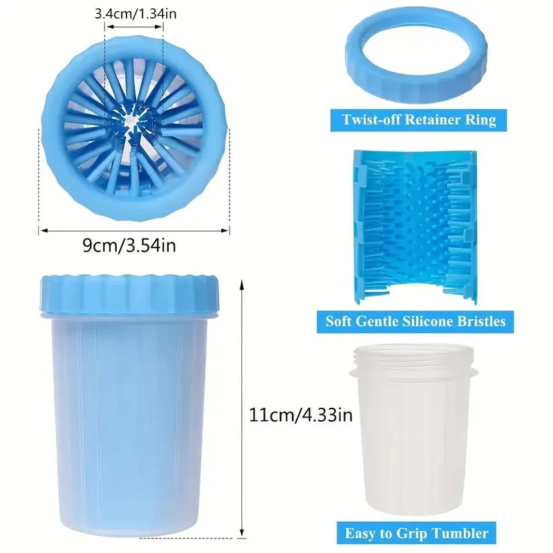 Portable Dog Paw Washer Cup With Soft Bristles For Mud