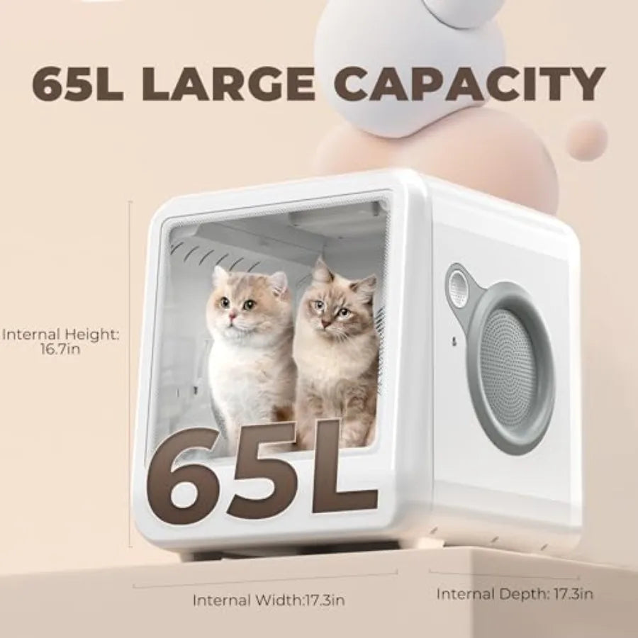 Automatic Pet Dryer Box for Cats and Small Dogs 65L