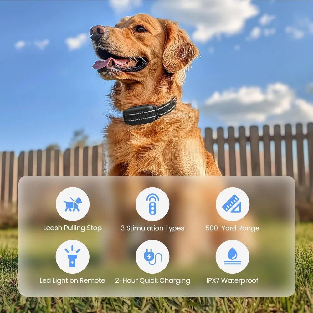 Anti Tugging Dog Training Collar With Remote IPX7 Waterproof