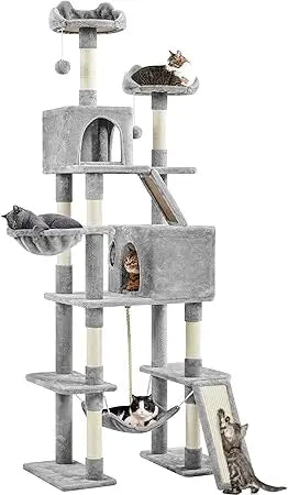 Yaheetech 82in Large Cat Tree Tower With Hammock And Condos