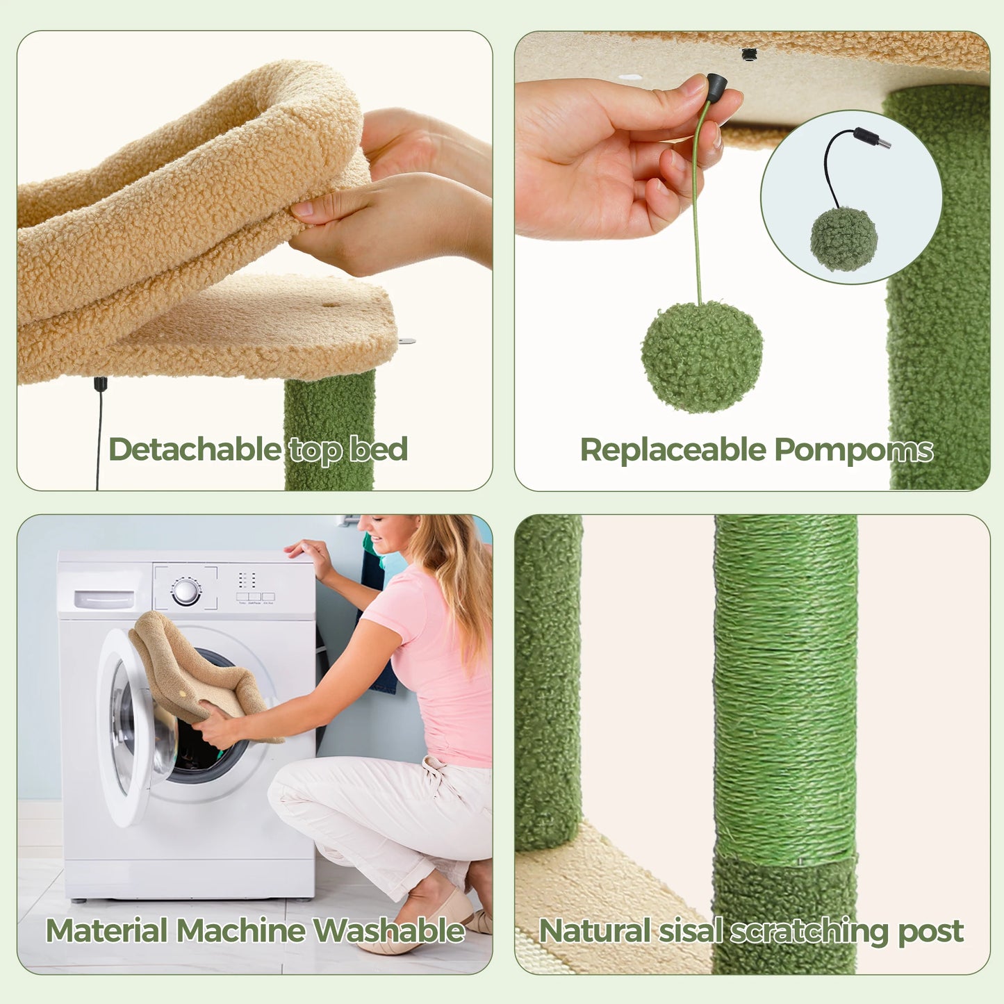 Cactus Tall Cat Tree Indoor Large Cats Multi Level Condo