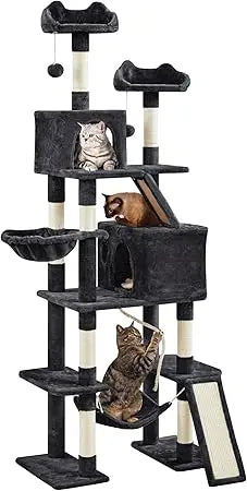 Yaheetech 82in Large Cat Tree Tower With Hammock And Condos