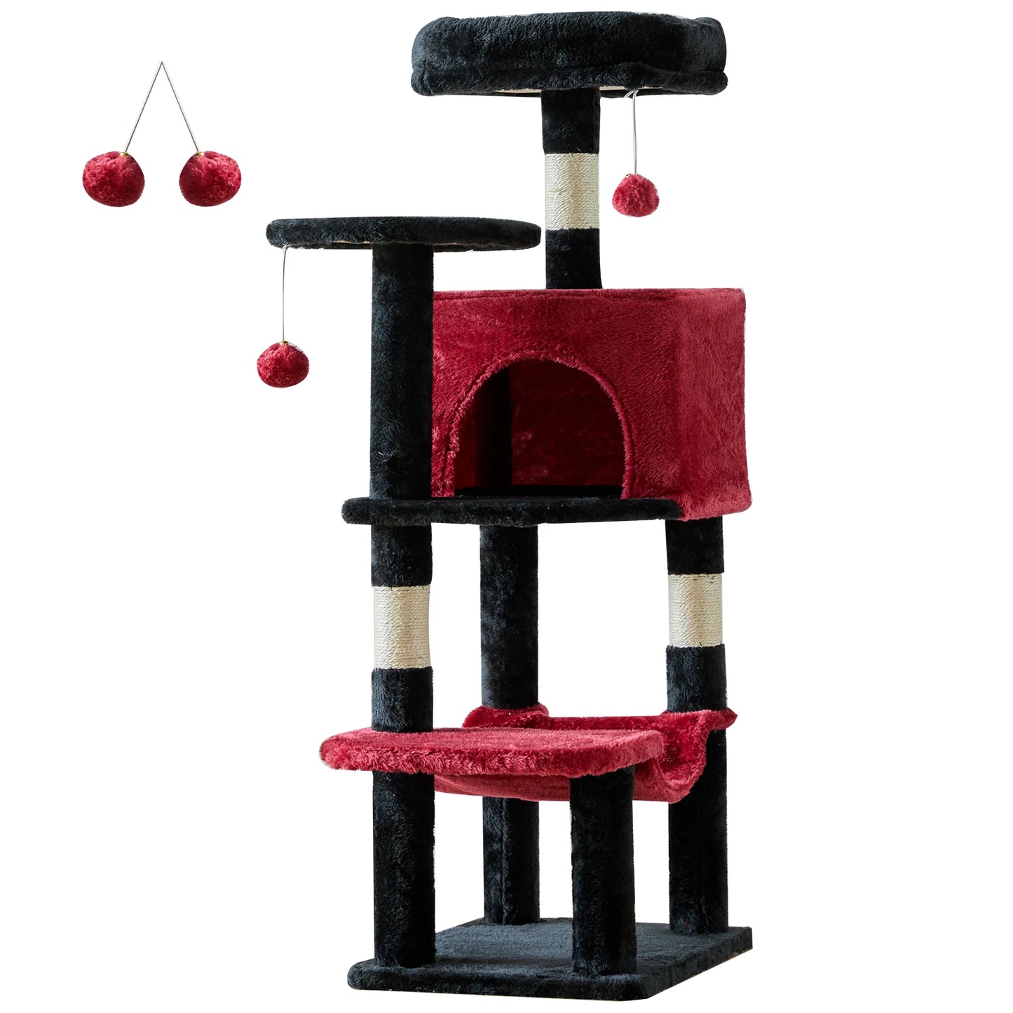 JHK 44 Inch Tall Multi Cat Climbing Tree With Sisal Posts