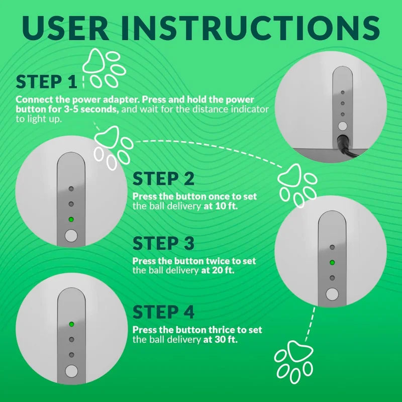 Automatic Ball Launcher Adjustable Distance Sensor For Dogs