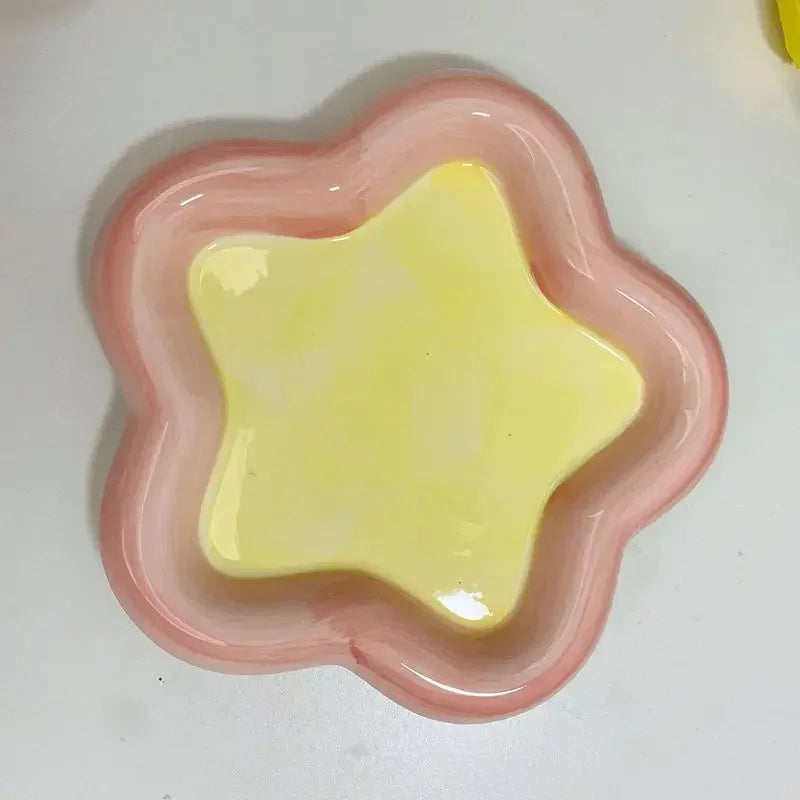 Cute Cartoon Ceramic Pet Bowl Water Feeding Cat And Dog 15cm