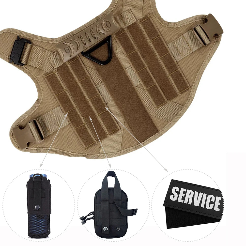 Military Dog Harness Vest Set For Large Dogs Tactical Leash