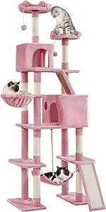 Yaheetech 82in Large Cat Tree Tower With Hammock And Condos