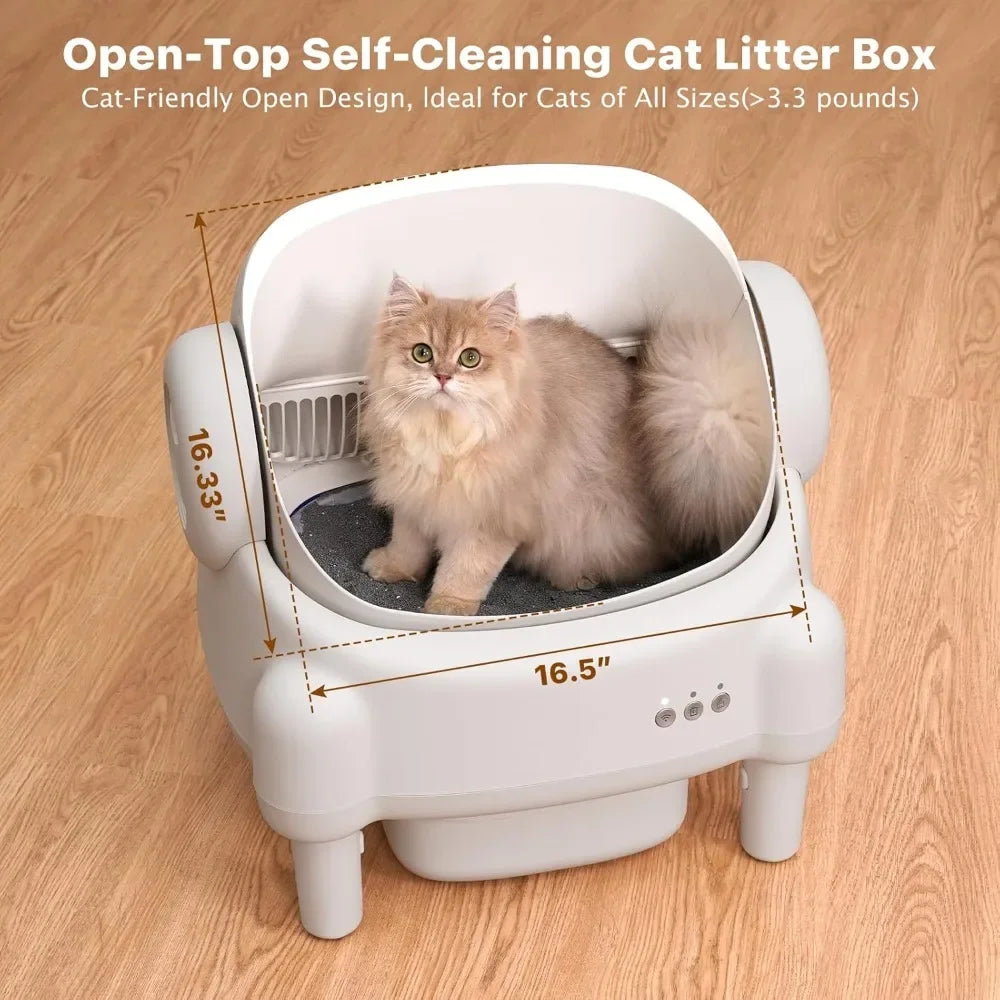 Open Top Automatic Self Cleaning Litter Box For Cats