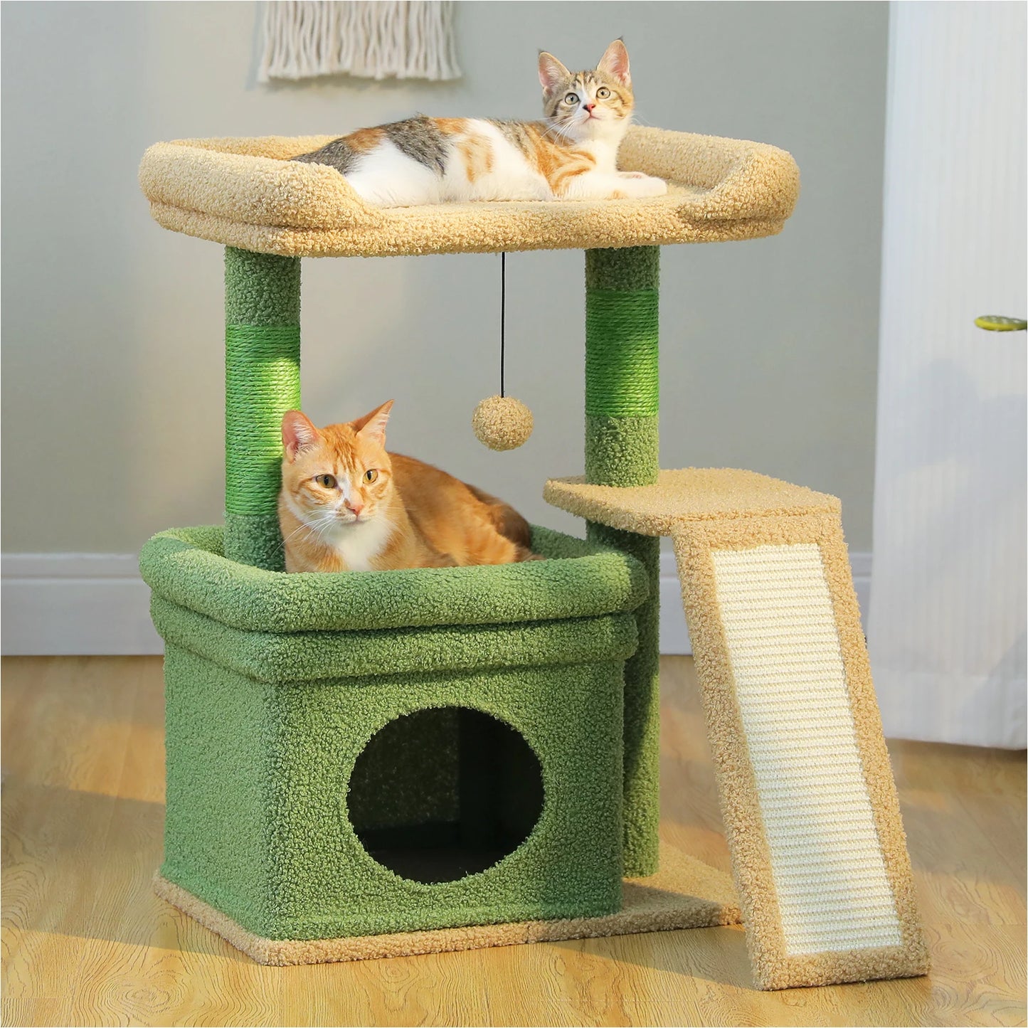 Safe And Stable 27 Inch Cat Tree Tower With Cozy Top Perch