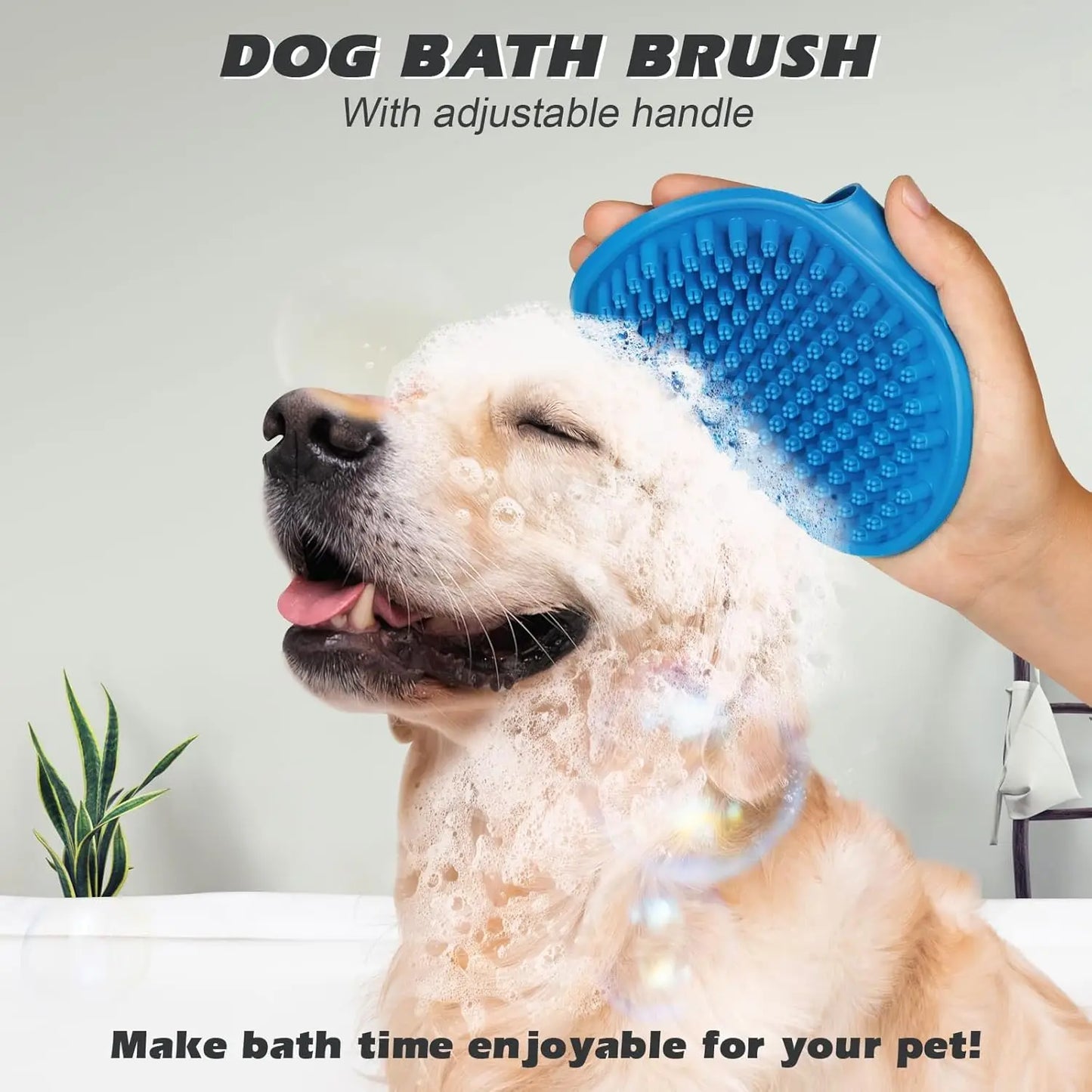 2 Pack Dog Grooming Tools Double Sided Bath Brush Shedding