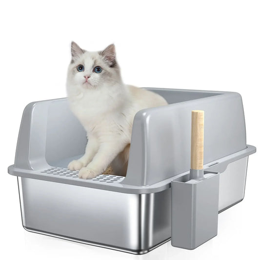 XXL Extra Large Metal Cat Litter Box With Shovel Pedal