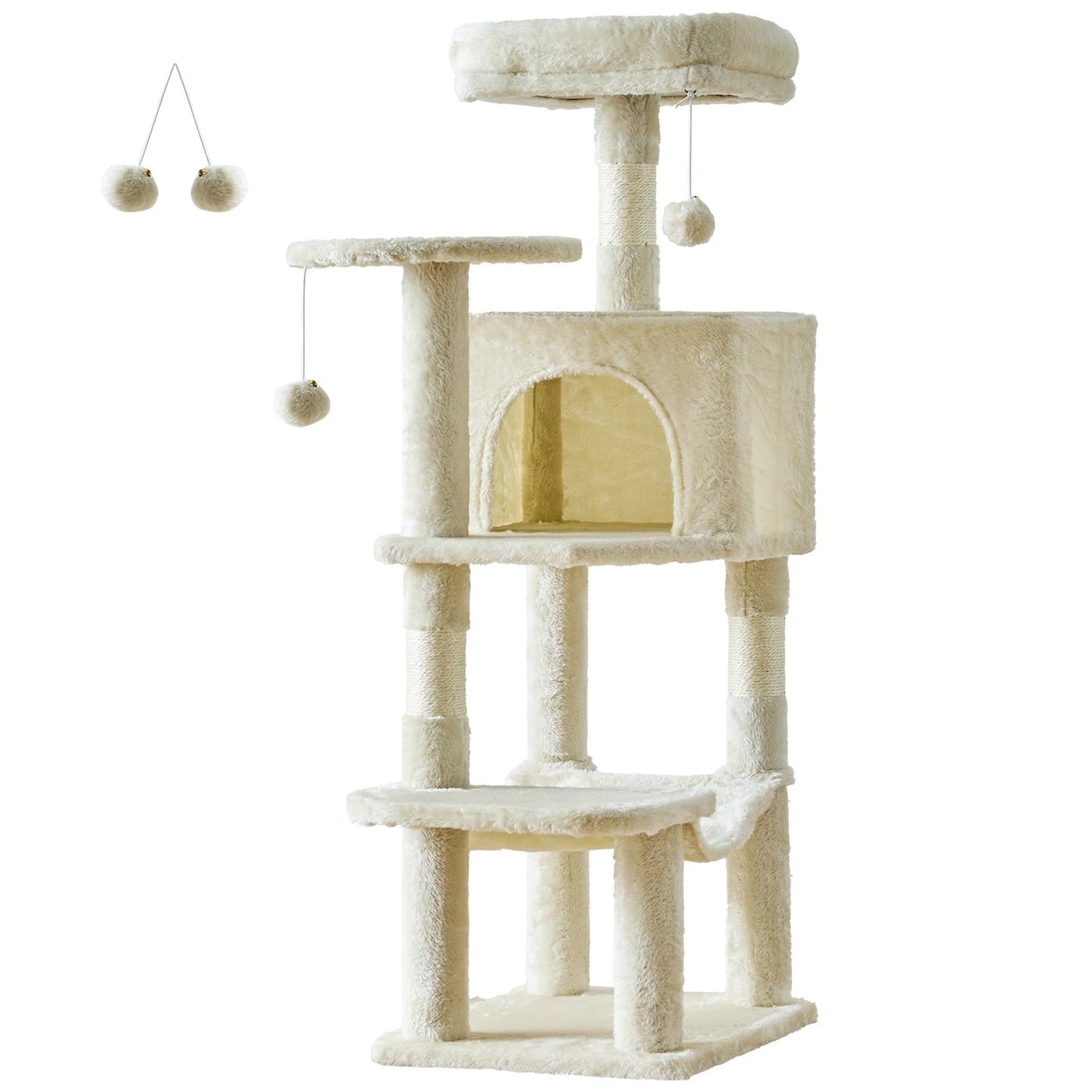 JHK 44 Inch Tall Multi Cat Climbing Tree With Sisal Posts