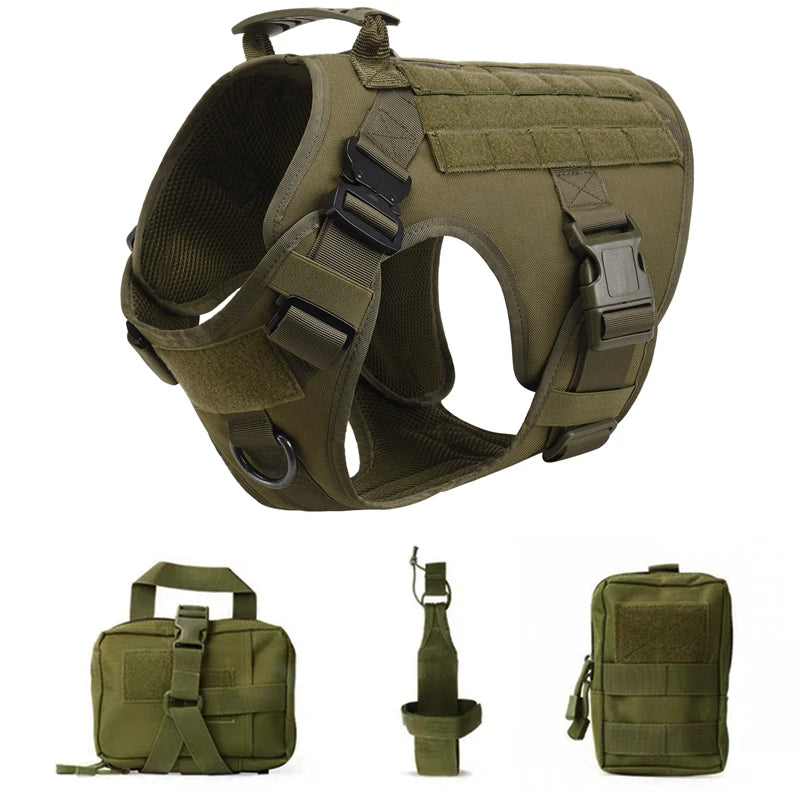 Tactical Dog Vest Harness And Leash Set For All Breeds