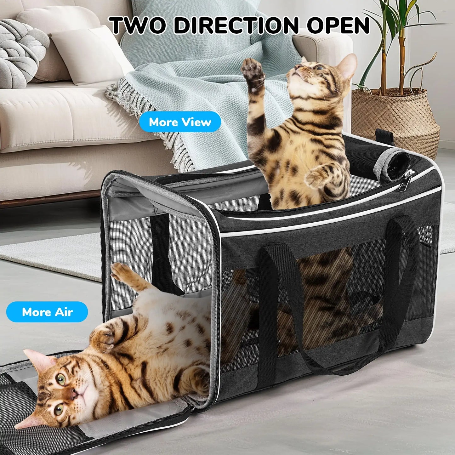 Pet Carrier with Wheels for Dogs and Cats for Travel Flight Camping Outdoor