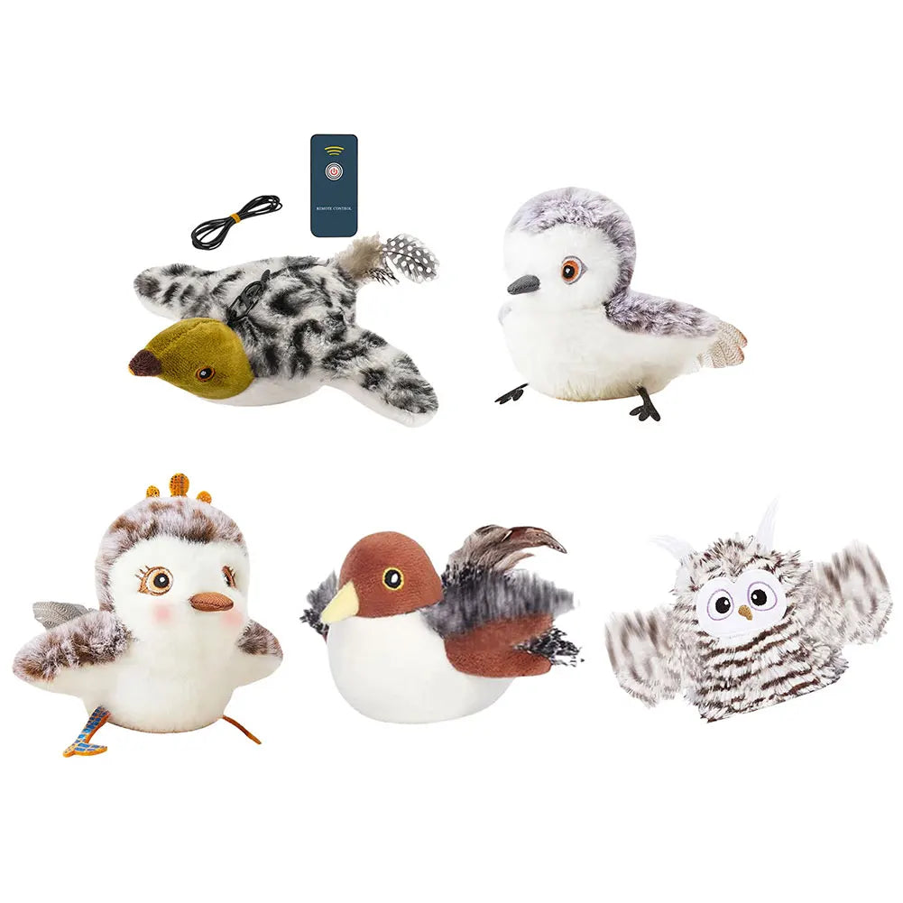 Flapping Wings Sparrow Toy Rechargeable Chirping Cat Toy
