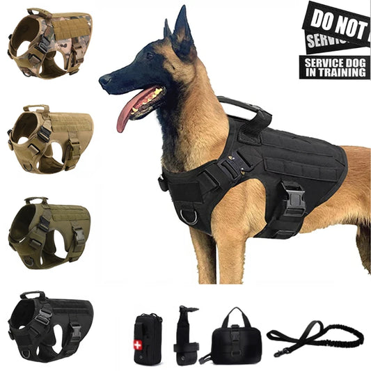 Tactical Dog Vest Harness And Leash Set For All Breeds