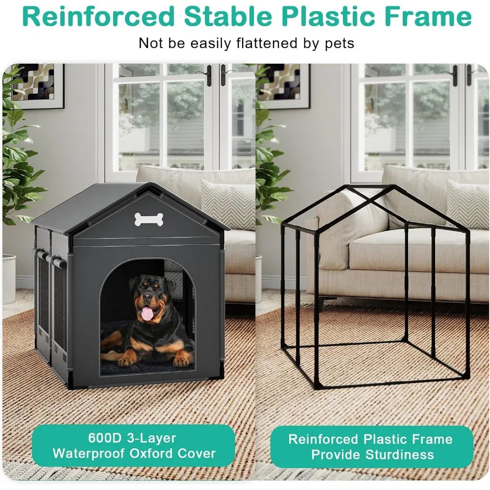 2XL Indoor Dog House Kennel Bed Mat With Cushion For Pets