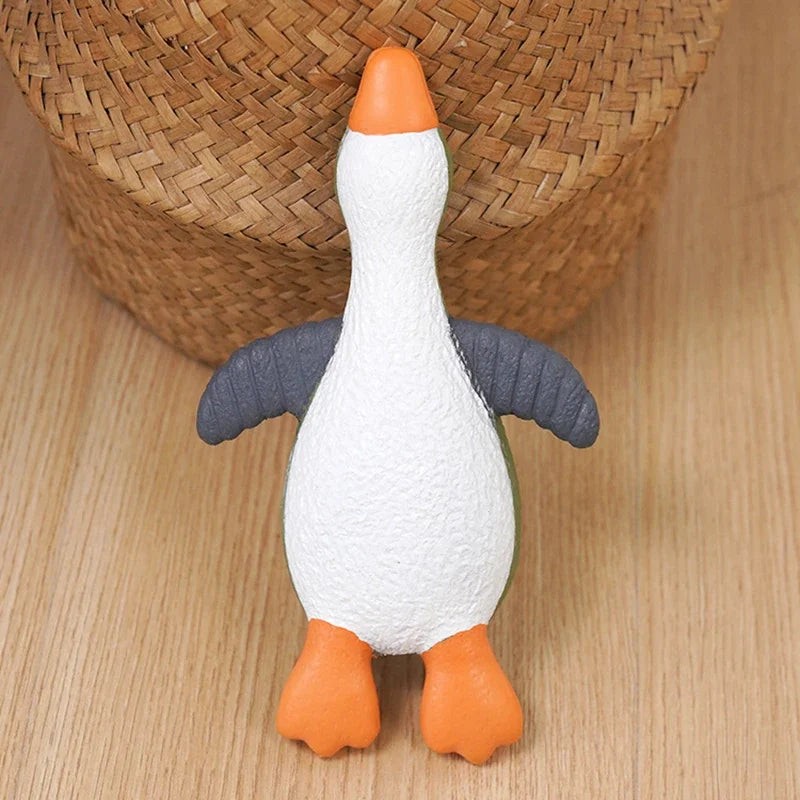 Squeaky Penguin Rubber Dog Toy Bite Resistant Interactive