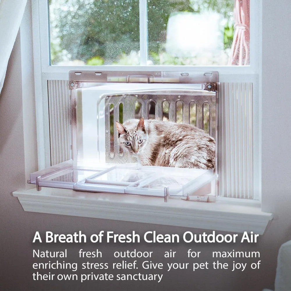 Window Catio and Perch Portable Outdoor Cat Enclosure