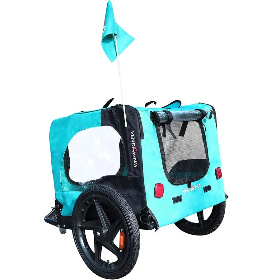 Light Green Foldable Pet Jog Stroller And Bike Trailer