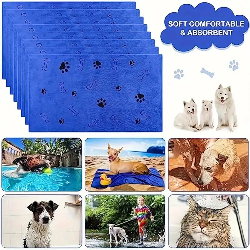 2 Pack Soft Microfiber Dog Towels Quick Dry Absorbent Pet Bath And Grooming Towels For Dogs