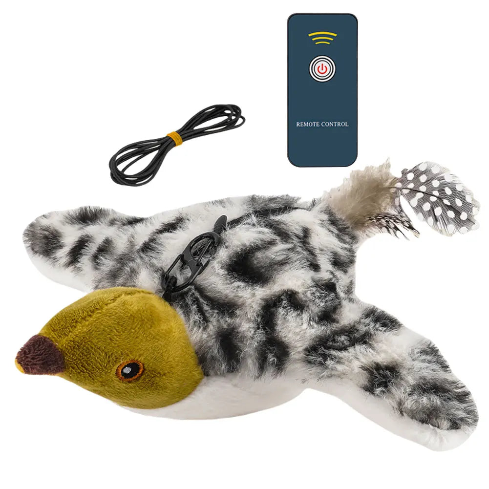 Flapping Wings Sparrow Toy Rechargeable Chirping Cat Toy